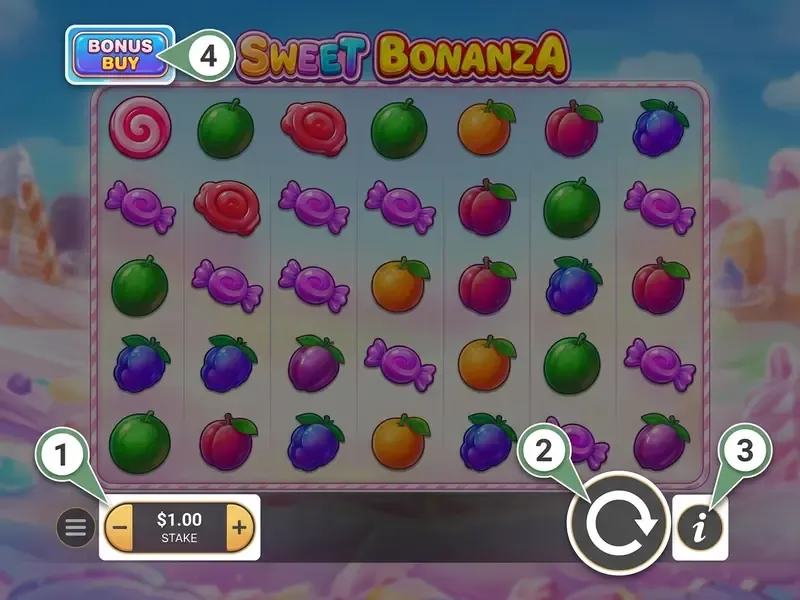 sweet bonanza slot interface controls